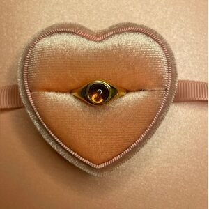 Pink Tourmaline Cabochon Signet Ring